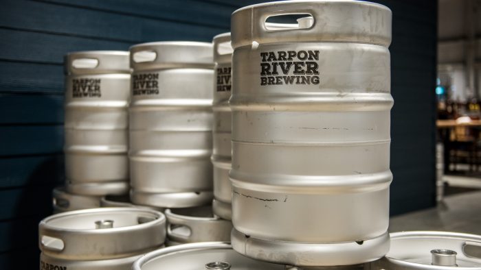 Kegs at Tarpon River Brewing in Fort Lauderdale