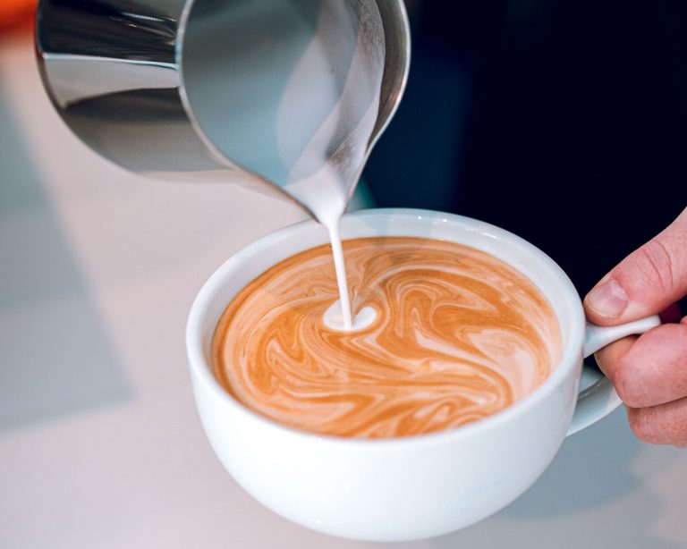 Coffee pour at Pumphouse Coffee in Jupiter