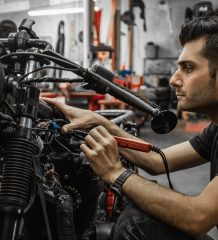David Plotkin Restoring and Working On Vintage Motorcycle