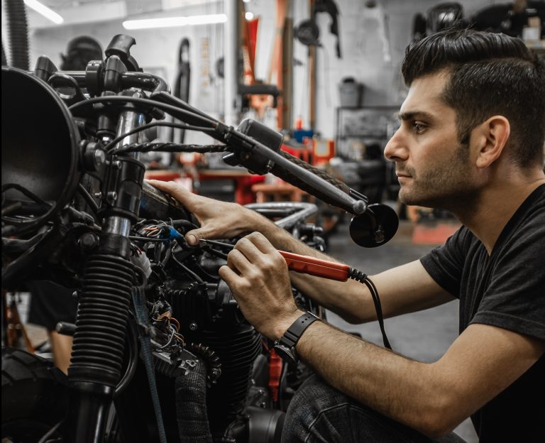 David Plotkin Restoring and Working On Vintage Motorcycle
