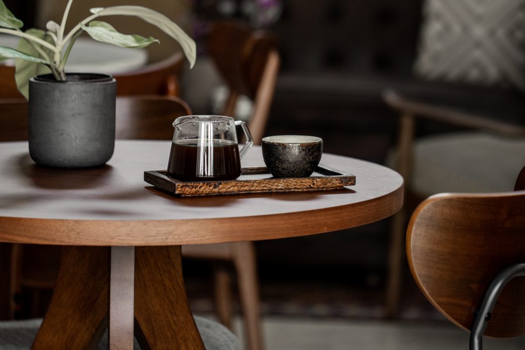 Drip Coffee Pot and Coffee Mug at Composition Coffee House