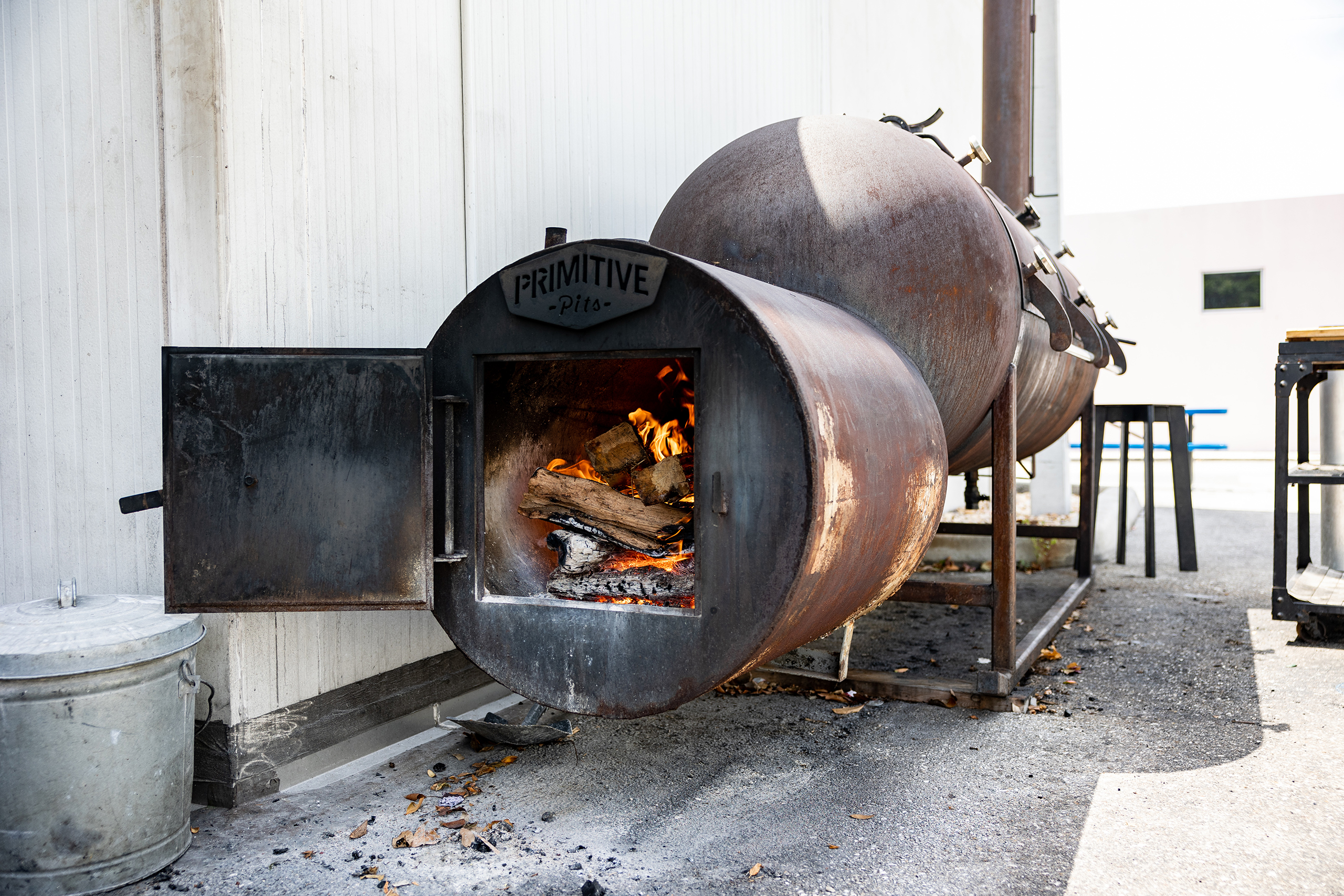 A huge meat smoker at Tropical Smokehouse in West palm Beach, FL.