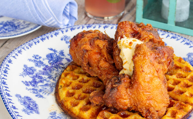 Sassafras chicken and waffles in West Palm Beach, Florida.