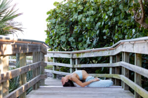 Brittany McKay of Hamsa Yoga practicing a yoga flow.