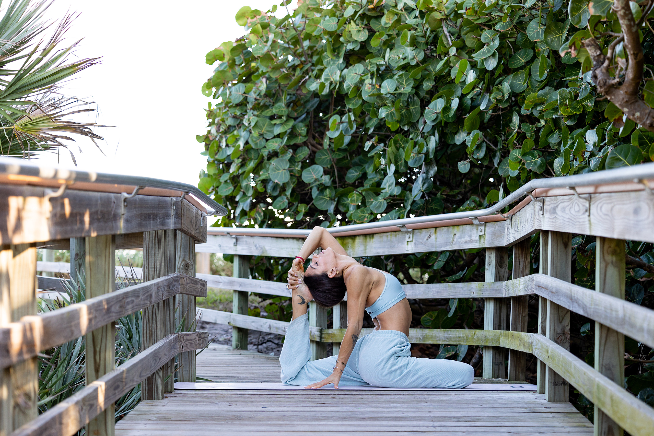 Brittany McKay of Hamsa Yoga practicing a yoga flow.