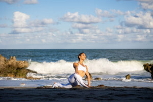 Brittany McKay of Hamsa Yoga practicing a yoga flow.