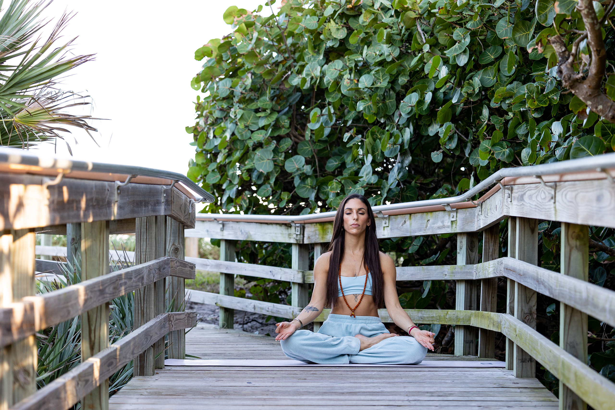 Brittany McKay of Hamsa Yoga practicing a yoga flow.