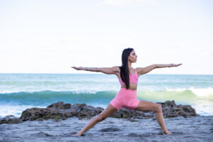 Brittany McKay of Hamsa Yoga practicing a yoga flow.