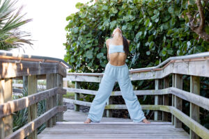 Brittany McKay of Hamsa Yoga practicing a yoga flow.