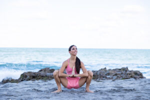 Brittany McKay of Hamsa Yoga practicing a yoga flow.