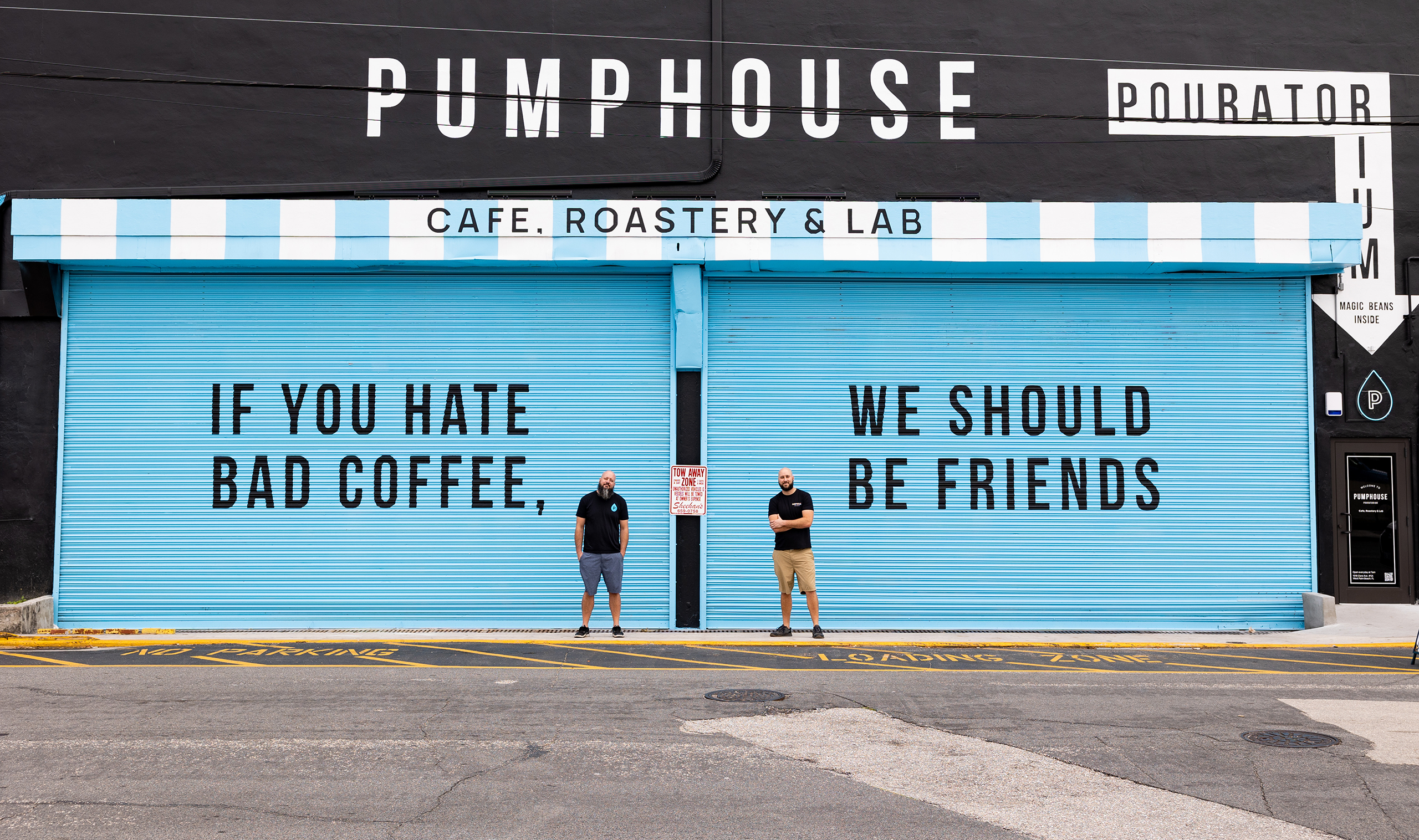 Alex and Christian from Pumphouse Coffee Roasters at Pouratorium in West Palm Beach, FL.