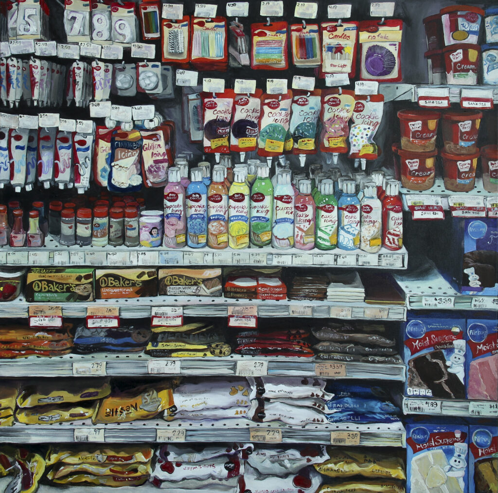 Ashleigh Walters grocery store aisle paintings.