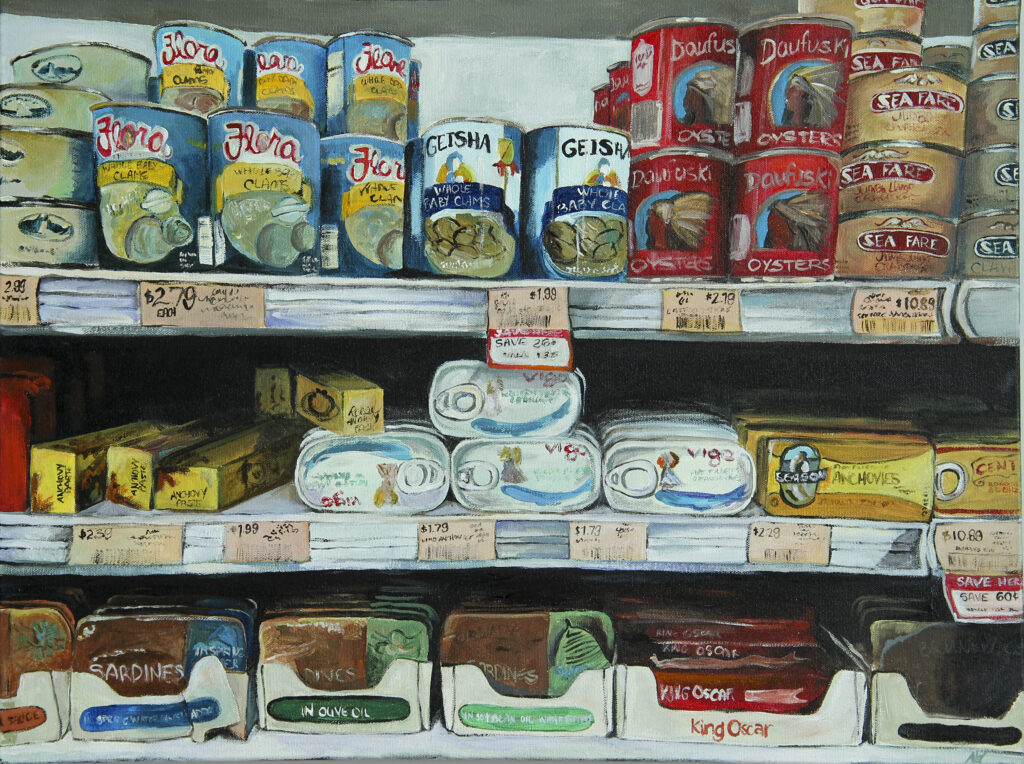 Ashleigh Walters grocery store aisle paintings.