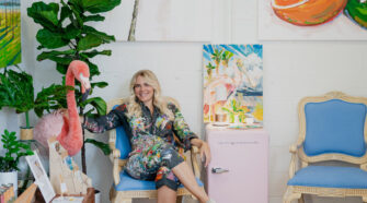 Local Palm Beach County artist Sarah LaPierre at her studio inside The Peach art collective in West Palm Beach.