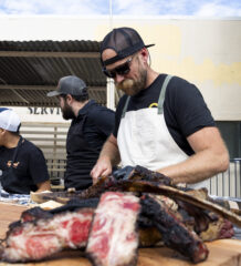 Smoke & Sunshine, a BBQ 'meat-up," at Tropical Smokehouse in West Palm Beach, Florida. Live music, pit masters and meat smoking.