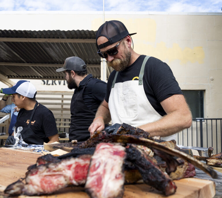 Smoke & Sunshine, a BBQ 'meat-up," at Tropical Smokehouse in West Palm Beach, Florida. Live music, pit masters and meat smoking.