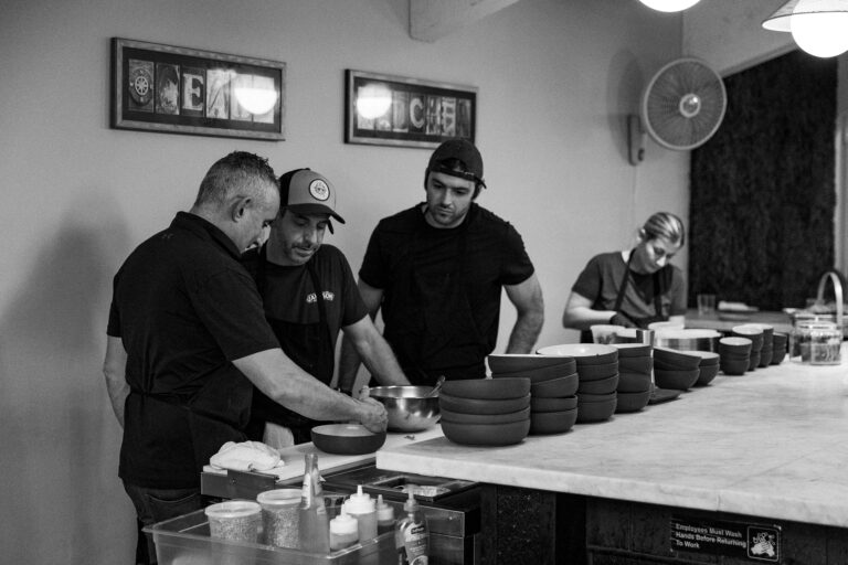 As a restaurant owner, bartender or server, the dining scene looks a lot different. Jeremy Bearman at Oceano Kitchen and staff in a huddle.