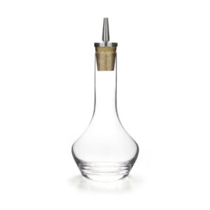 glass bitters bottle with cork stopper