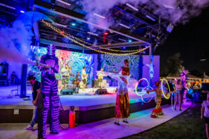 live music and entertainment under glowing lights at Boynton Beach Night Market