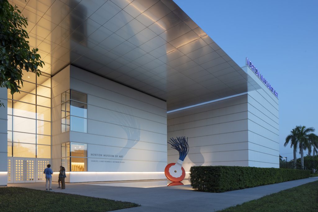 The entrance of the Norton Museum of Art.