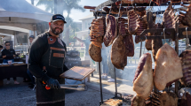 Vendor selling smoked meats at Taste of Boynton